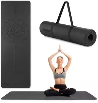 OEM Yogamatte TPE 6mm 183x61cm schwarz (90448_AADIB66408_6_MANOIT)