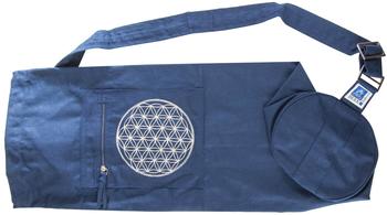 Berk Esoterik Yoga - Tasche mit Blume des Lebens Stickerei blau