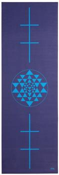 bodhi Yoga Mat Leela Yantra/Alignment dark blue