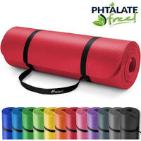Tresko&reg; Yogamatte Fitnessmatte Gymnastikmatte Pilates Rot 190x100x1,5cm