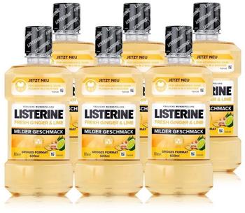 Listerine Fresh Ginger & Lime Milder Geschmack Mundspülung (6 x 600ml)