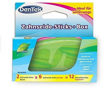 DenTek Zahnseide-Sticks + Box (2 x 6 Stk.)