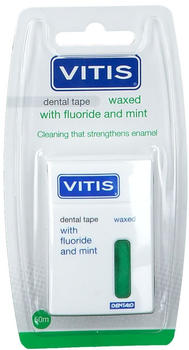 Vitis Dental Tape Waxed Fluorid Minze (50 m)