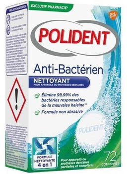 Polident antibakterieller Reiniger Brausetabletten 72 Stk.