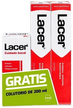 Lacer Duplo Antiplaque-Antiticaries Zahnpasta + Mundwasser 125 + 200ml