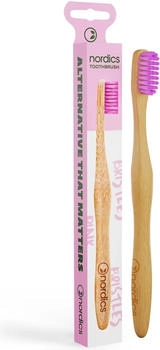 nordics Bamboo Zahnbürste pinke Borsten