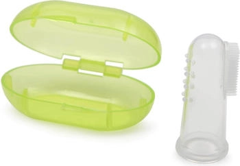 Moni Baby Silikon Zahnbürste mit Box grün