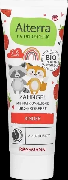 Alterra Kinder Zahngel mit Natriumfluorid Bio-Erdbeere, 0-6 Jahre