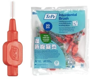 TePe Extra Soft Red 0.5mm/ISO 2 20pcs efficient Cleaning Between Teeth Plaque Remover and Dental flosser for Narrow Gaps