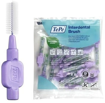 TePe Extra Soft Purple 1.1mm/ISO 6 20pcs Plaque Removal Effective Cleaning Between Teeth Dental flosser for Large Gaps