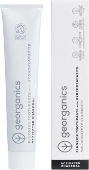 Georganics Fluoride Toothpaste Activated Charcoal & Hydroxyapatite 75ml