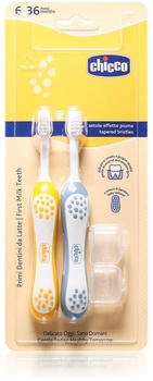Chicco Toothbrush Set 6-36m Zahnbürste für Kinder Indigo-Mustard