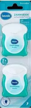 Bevola Zahnseide sensitiv mit Minzaroma, aufquellende Fasern, 2x40m