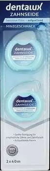 Dentalux Zahnseide Sensitive Floss, mit aufquellenden Fasern und Minzgeschmack, 2x40m