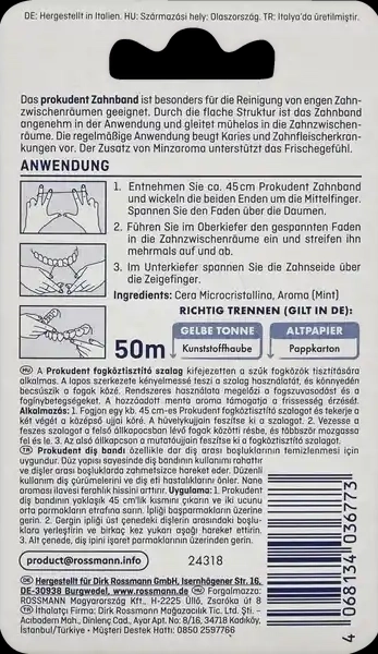 Prokudent Zahnband extra gleitfähig, mit Minzaroma