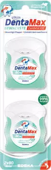 Elkos Dentamax gewachste Zahnseide, Minzgeschmack und Natriumfluorid, 2 x 80m