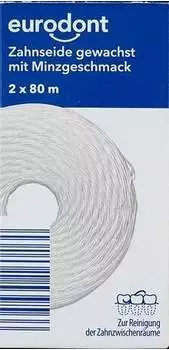 Eurodont Zahnseide gewachst mit Minzgeschmack, 2 x 80 m