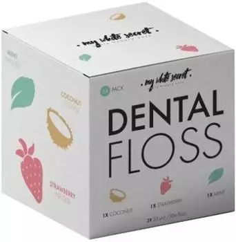 My White Secret Dental Floss dental floss Coconut Mint Strawberry 3 pc