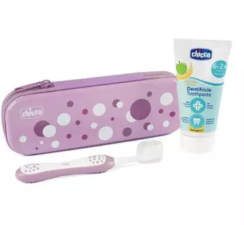 Chicco Always Smiling Set 6m+ Zahnpflegeset + Etui Lilac