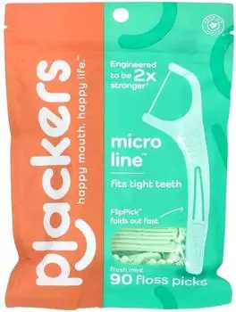 plackers Micro Line Zahnseide-Sticks frische Minze 90 Stk.