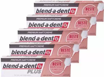 blend-a-dent Plus Haftcreme Beste Kr&uuml;melschutz-Technologie (5 x 40g)