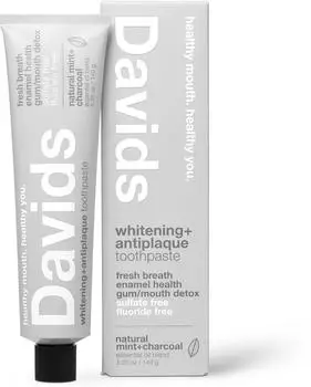 Davids Whitening + Antiplaque Toothpaste Natural Mint + Charcoal 149g