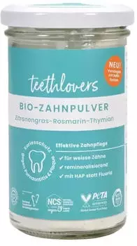 teethlovers Bio-Zahnpulver Zitronengras-Rosmarin-Thymian 135g
