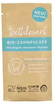 teethlovers Bio-Zahnpulver Zitronengras-Rosmarin-Thymian Mini-Bag 30g
