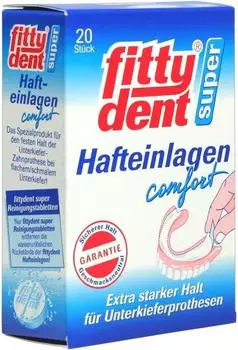 B&ouml;rner Fittydent Super-Haftkleber-Einlagen f&uuml;r Unterkieferprothesen (20 Stk.)