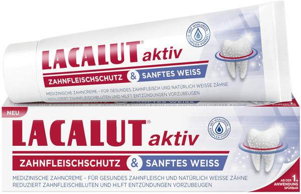 Lacalut Aktiv Zahnfleischschutz & Sanftes Weiß (75ml) Test TOP Angebote ab  3,13 € (September 2023)
