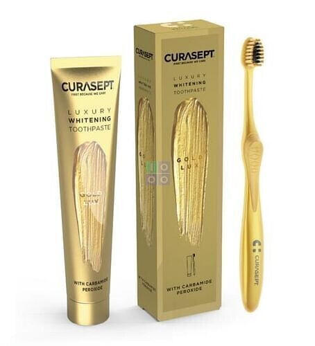 Curasept Gold Lux Gel Whitening Toothpaste 75ml + Toothbrush