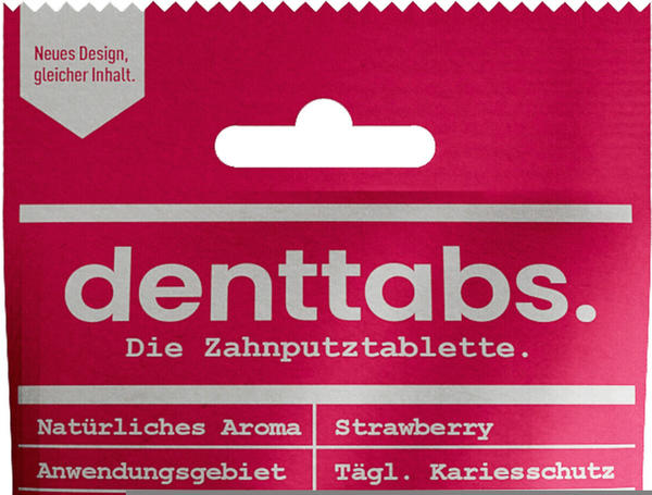 Zahnheld Denttabs Zahnputztabletten ohne Fluorid für Kinder und Erwachsene Erdbeer (125 Stk.)