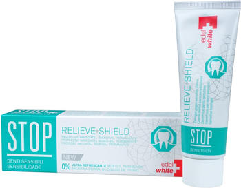 Edel White Stop Sensitivity Relieve + Shiel remineralisierende Zahncreme (75ml)