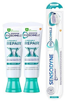 Sensodyne ProSchmelz Repair Zahnpasta mit Fluorid + ProSchmelz Zahnbürste Extra Weich (2 x 75ml)