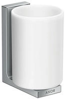 hansgrohe Zahnputzbecher Axor Uni. Rectangular Glas, Wandmontage, chrom