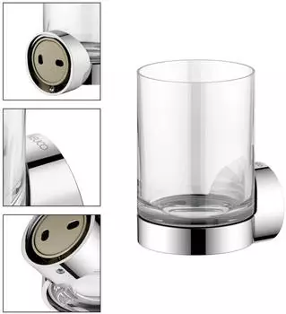KEUCO Reva Collection Glashalter mit Echtkristall-Glas 12850019000