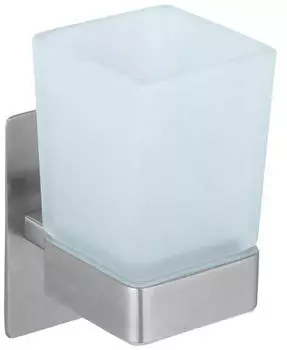 Wenko Genova Matt Zahnputzbecher Edelstahl, satiniertes Glas (25417100)