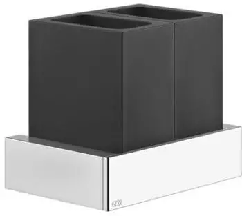 Gessi Rettangolo Wand-Doppel-Glashalter, Becher schwarz, Kupfer PVD (20811030)