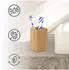 Relaxdays Zahnputzbecher Eckig Bambus PU-beschichtet, 3er-Set (Natur)