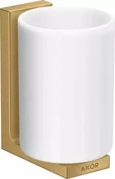 Hansgrohe AXOR Universal Rectangular Zahnputzbecher, Glas, Wandmontage, brushed gold optic (42604250)