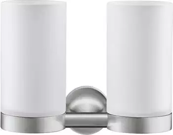 Duravit Starck T Doppel-Zahnputzbecher wandhängend, Edelstahl gebürstet (0099487000)