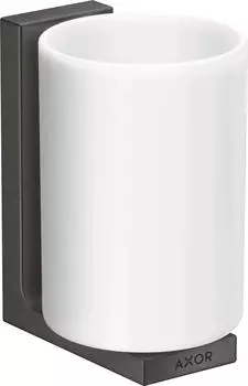 Hansgrohe Axor Universal Rectangular Zahnputzbecher, Glas, gebürstet Schwarzchrom (42604340)