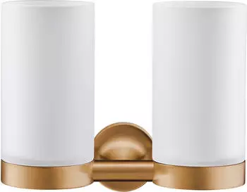 Duravit Starck T Zahnputzbecher doppelt, Wandmontage, bronze gebürstet (0099480400)