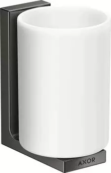 Hansgrohe AXOR Universal Rectangular Zahnputzbecher, Glas, polished black chrome (42604330)