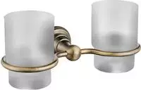 Sapho Diamond Doppelglashalter, Milchglas, Bronze - Zahnb&uuml;rstenhalter