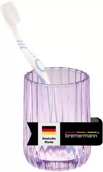bremermann Zahnputzbecher aus Glas, lavendel (93090-V)