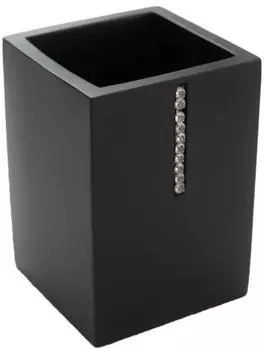 Bagnoxx Zahnputzbecher 7x7x10cm schwarz mit Dekosteinen