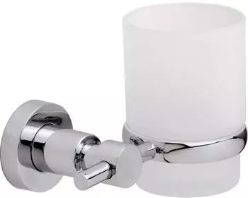 tesa LOXX Zahnputzbecher mit Zahnb&uuml;rstenhalter, Metall, chrom/wei&szlig; (40284-00000-00)