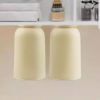 LuxusKollektion Zahnbecherhalter 2er-Set, 360ml, Edelstahl, cremeweiß, magnetisch