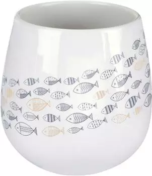 Kleine Wolke Sardinas Zahnputzbecher, Fisch-Muster, wei&szlig;-blau-beige (8674783852)
